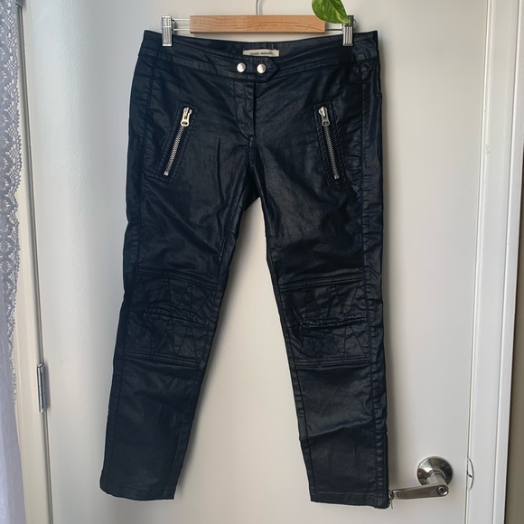 Isabel Marant pour H&M Black Waxed Moto Pants - Picture 4 of 12